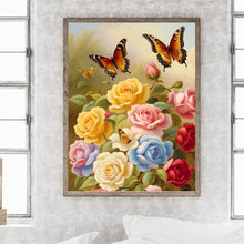 Load image into Gallery viewer, Diamond Painting - Full Round - flowers and butterflies (30*40CM)

