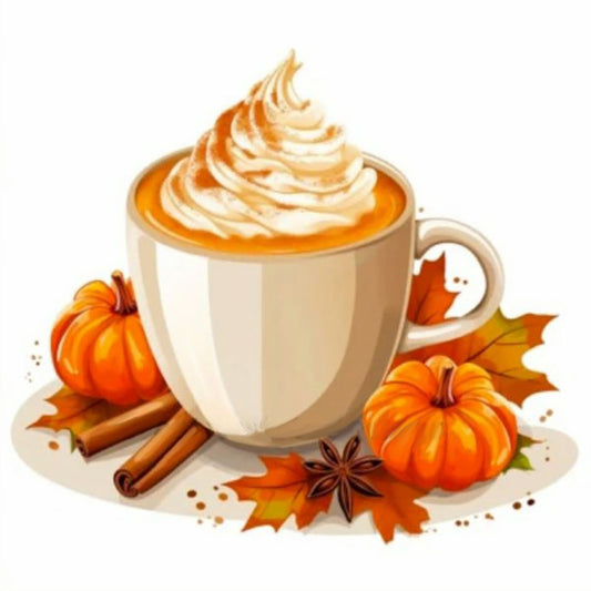 Diamond Painting - Full Round - pumpkin coffee (30*30CM)