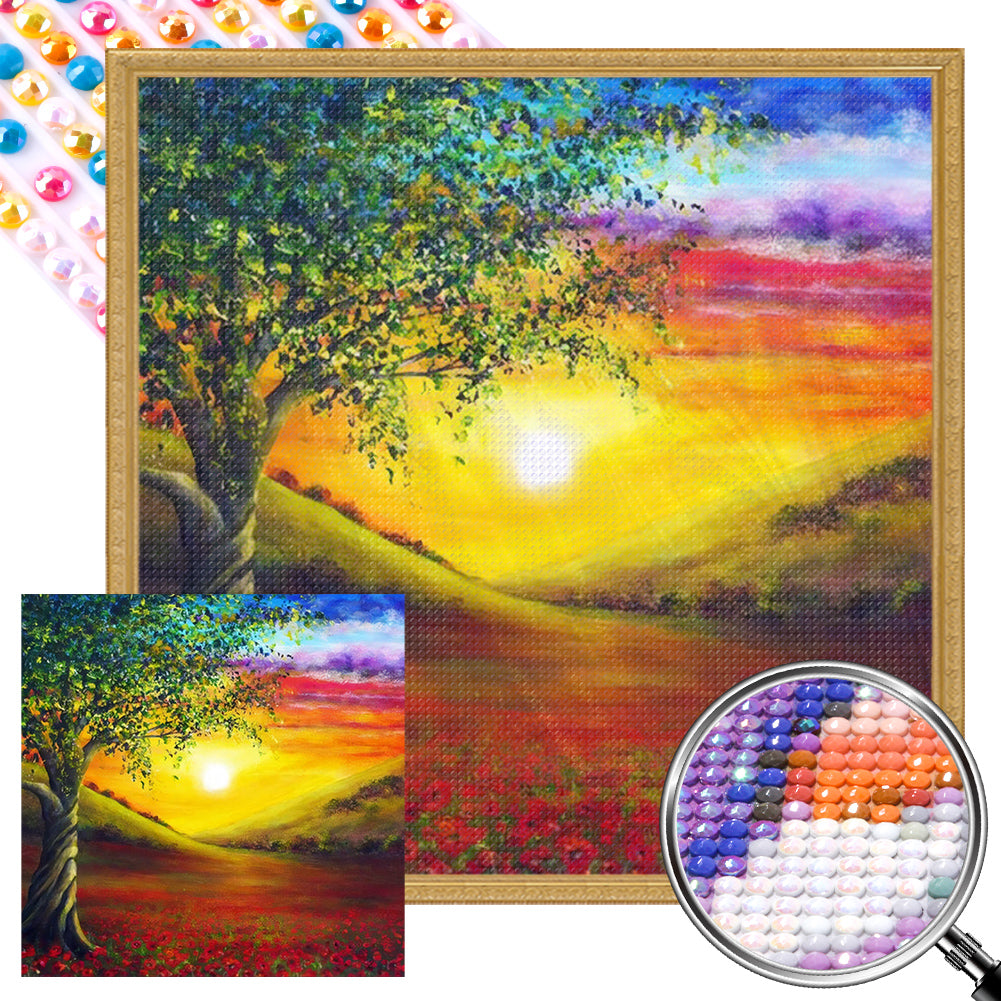 AB Diamond Painting - Full Round - mountain sun (40*40CM)