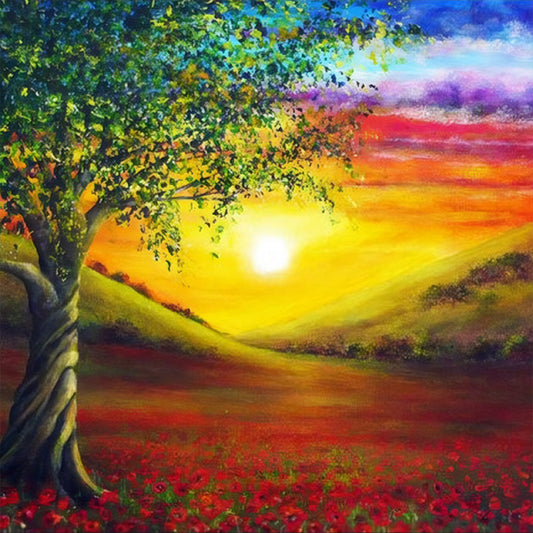 AB Diamond Painting - Full Round - mountain sun (40*40CM)