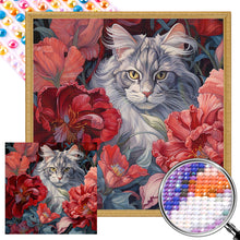 Load image into Gallery viewer, AB Diamond Painting - Full Round - kitten in flower (40*40CM)

