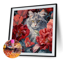 Load image into Gallery viewer, AB Diamond Painting - Full Round - kitten in flower (40*40CM)
