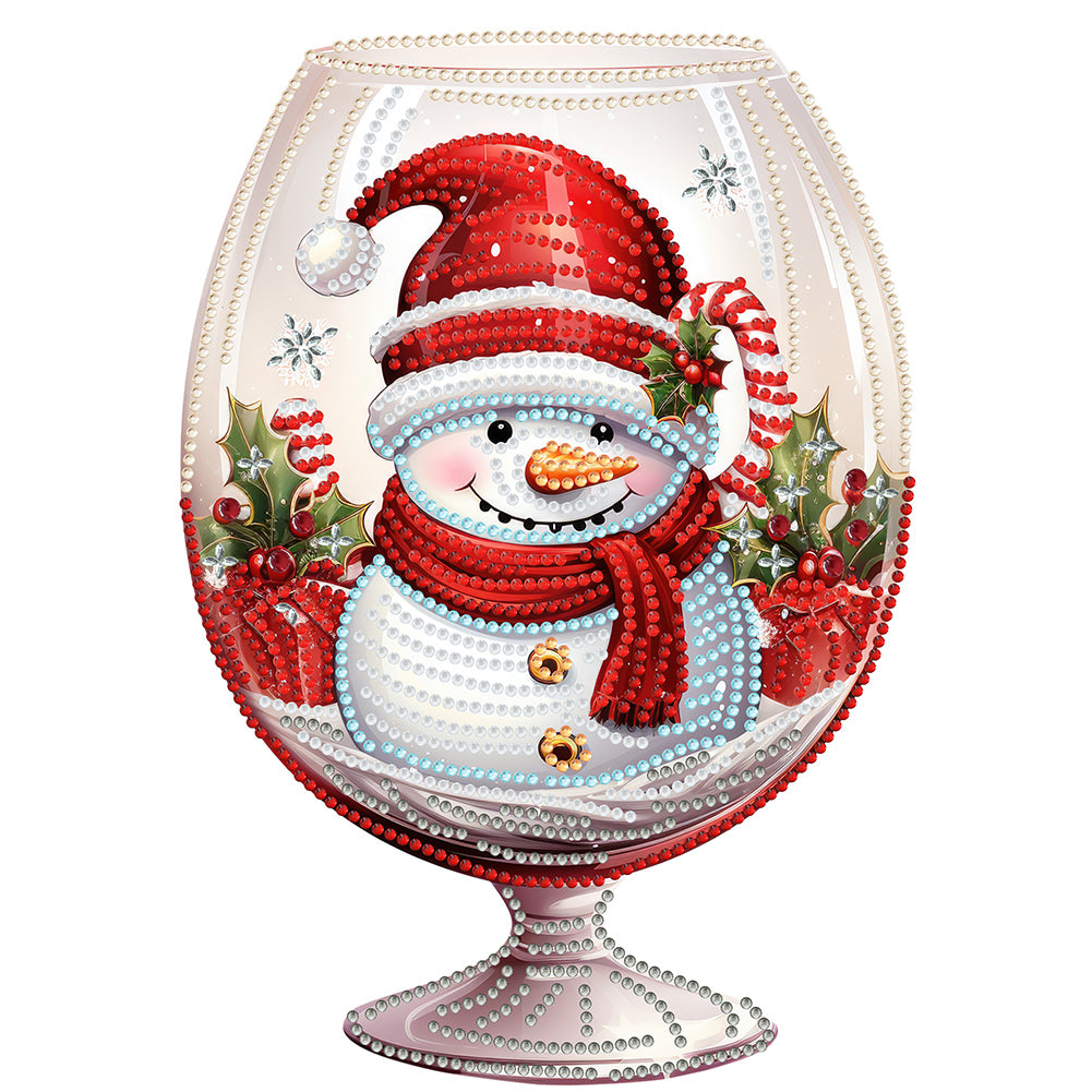Diamond Painting - Partial Special Shaped - Christmas water cup snowman (30*30CM)