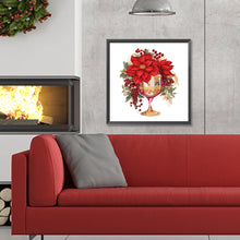 Load image into Gallery viewer, Diamond Painting - Partial Special Shaped - Christmas water cup with red flowers (30*30CM)
