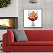 Load image into Gallery viewer, Diamond Painting - Partial Special Shaped - Christmas water cup gingerbread man (30*30CM)
