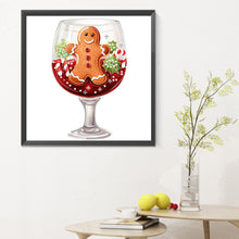 Load image into Gallery viewer, Diamond Painting - Partial Special Shaped - Christmas water cup gingerbread man (30*30CM)
