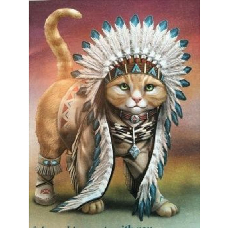 Diamond Painting - Full Square - indian cat (40*30CM)
