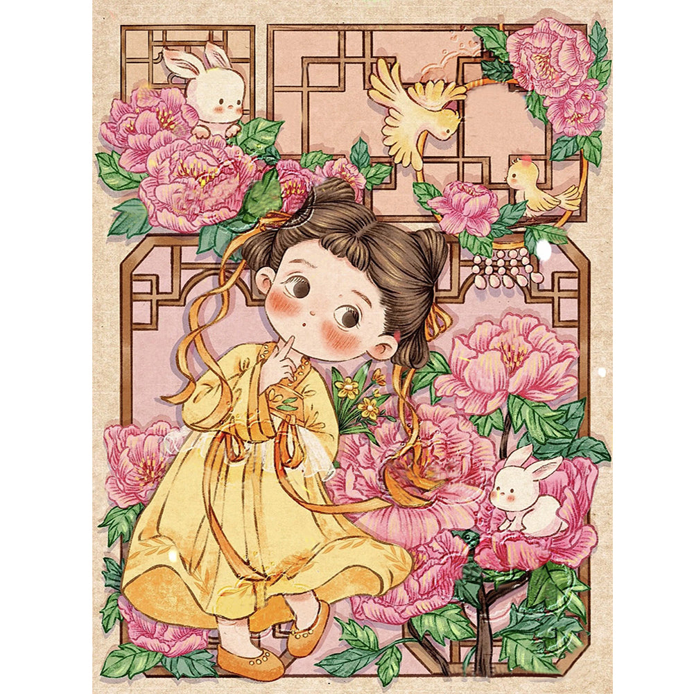 Diamond Painting - Full Round - antique little girl (30*40CM)