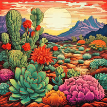 Load image into Gallery viewer, Diamond Painting - Full Round - sunset succulent (40*40CM)
