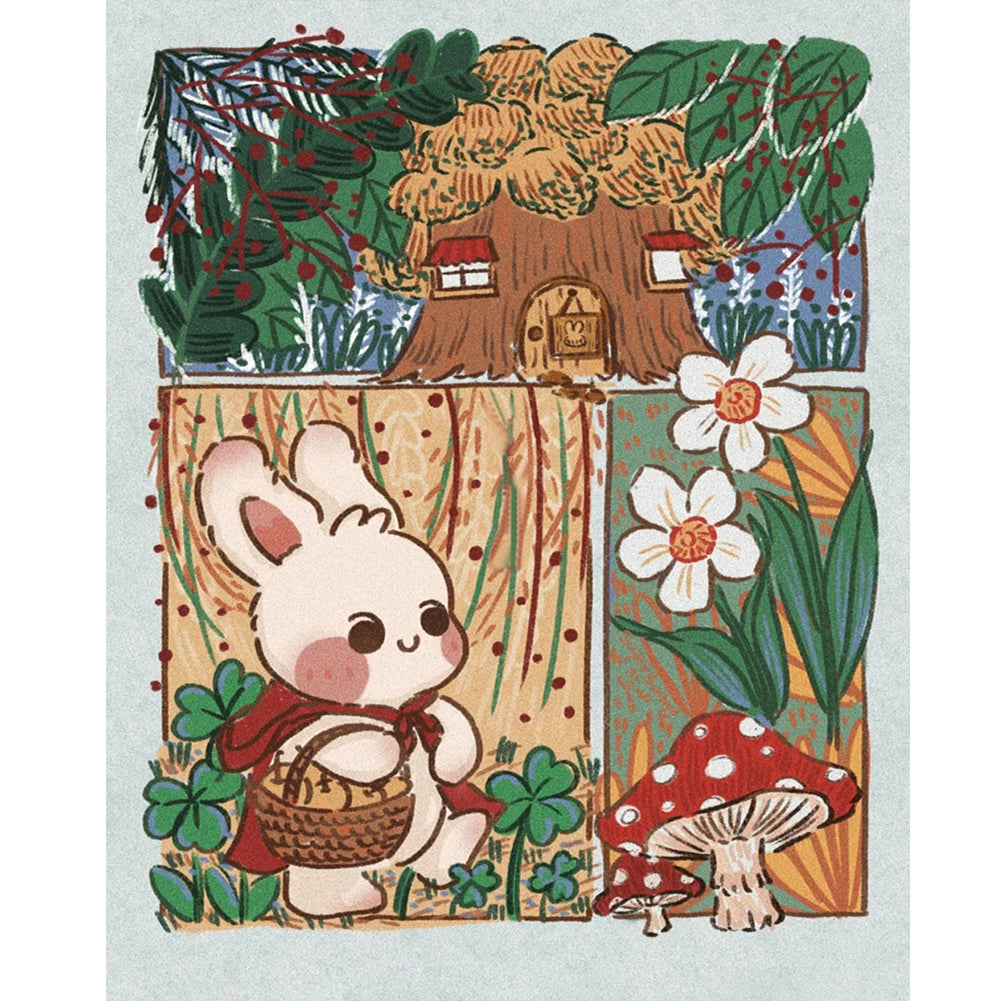 Diamond Painting - Full Round - Little Red Riding Hood Rabbit (40*50CM)