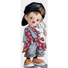 Load image into Gallery viewer, Diamond Painting - Full Round - boy and kitten (30*75CM)
