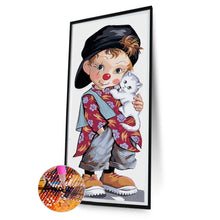 Load image into Gallery viewer, Diamond Painting - Full Round - boy and kitten (30*75CM)
