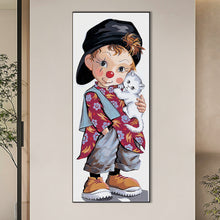 Load image into Gallery viewer, Diamond Painting - Full Round - boy and kitten (30*75CM)
