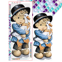 Load image into Gallery viewer, Diamond Painting - Full Round - boy with goose (30*75CM)
