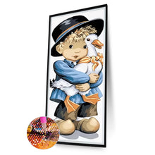 Load image into Gallery viewer, Diamond Painting - Full Round - boy with goose (30*75CM)
