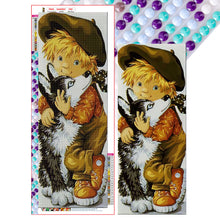 Load image into Gallery viewer, Diamond Painting - Full Round - boy and puppy (30*75CM)
