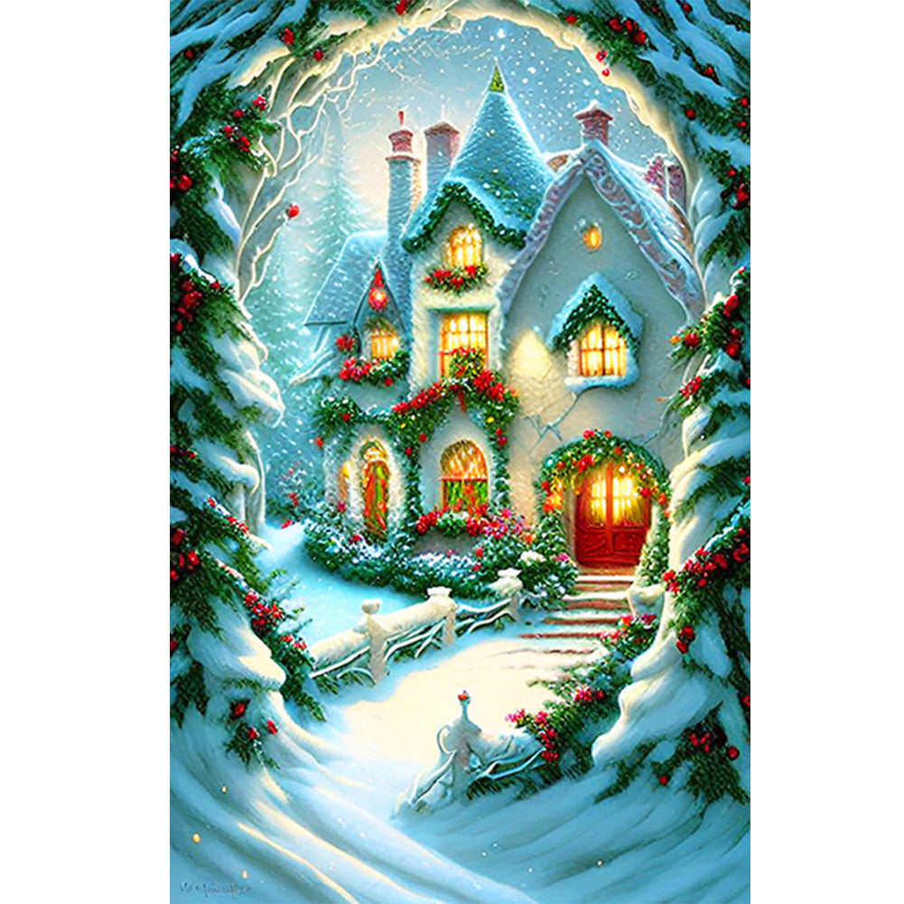 Diamond Painting - Full Round - Christmas snowy night (40*60CM)