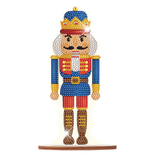 Load image into Gallery viewer, Wooden Crystal Painting Desktop Kit Diamond Art Table Decor (Xmas Nutcracker #3)
