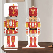 Load image into Gallery viewer, Wooden Crystal Painting Desktop Kit Diamond Art Table Decor (Xmas Nutcracker #5)
