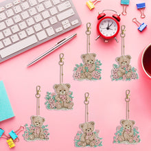 Load image into Gallery viewer, 6PCS Double Sided Special Shape Diamond Painting Keychain (Cute Bear #9)
