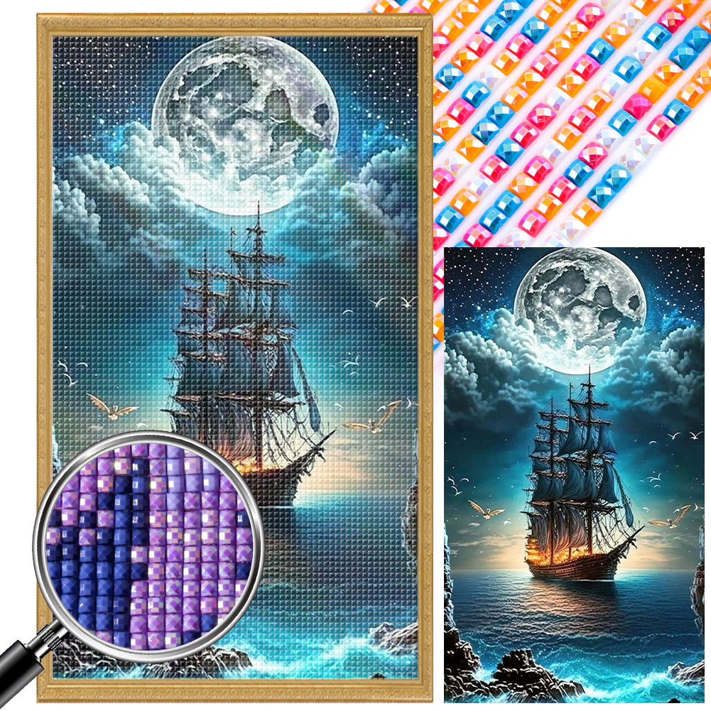 AB Diamond Painting - Full Square - sea sailing boat (40*70CM)