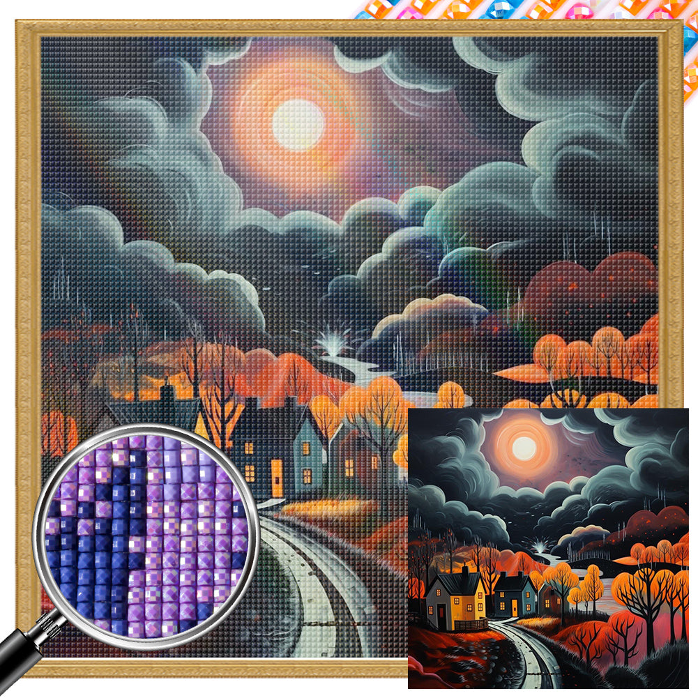 AB Diamond Painting - Full Square - full moon night scene (30*30CM)