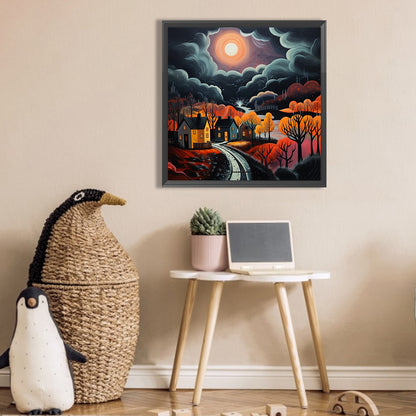 AB Diamond Painting - Full Square - full moon night scene (30*30CM)