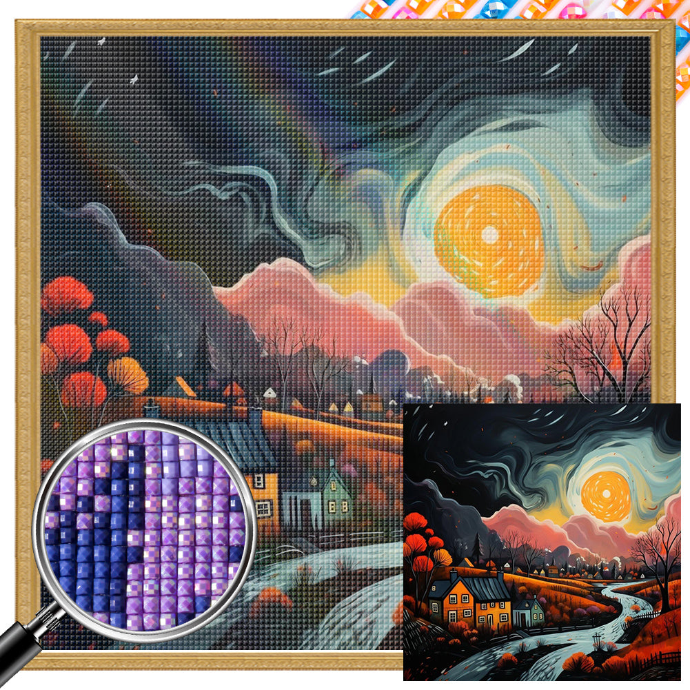AB Diamond Painting - Full Square - abstract night scene (30*30CM)