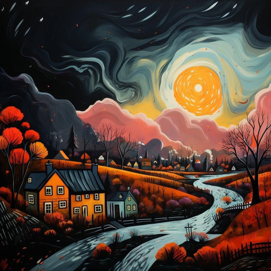 AB Diamond Painting - Full Square - abstract night scene (30*30CM)