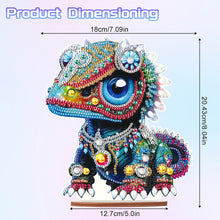 Load image into Gallery viewer, Wooden Round Diamond Painting Desktop Diamond Art Table Decor (Lizard)
