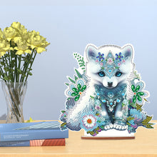 Load image into Gallery viewer, Wooden Round Diamond Painting Desktop Diamond Art Table Decor (White Bear)
