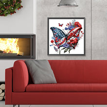 Load image into Gallery viewer, Diamond Painting - Full Round - stars and stripes butterfly (30*30CM)
