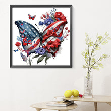 Load image into Gallery viewer, Diamond Painting - Full Round - stars and stripes butterfly (30*30CM)
