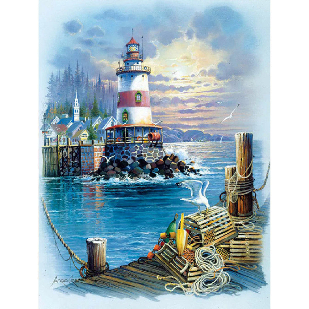Diamond Painting - Full Round - seaside lighthouse (30*40CM)