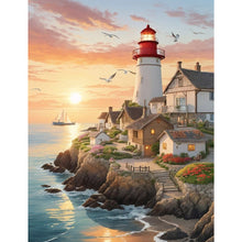 Load image into Gallery viewer, Diamond Painting - Full Round - seaside lighthouse (30*40CM)

