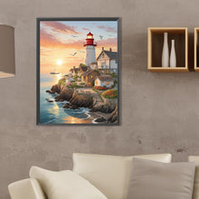 Load image into Gallery viewer, Diamond Painting - Full Round - seaside lighthouse (30*40CM)

