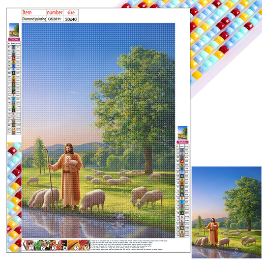 Diamond Painting - Full Round - Jesus by the river (30*40CM)