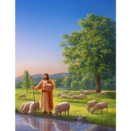 Diamond Painting - Full Round - Jesus by the river (30*40CM)