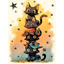 Load image into Gallery viewer, Diamond Painting - Full Round - black cat jenga (30*40CM)
