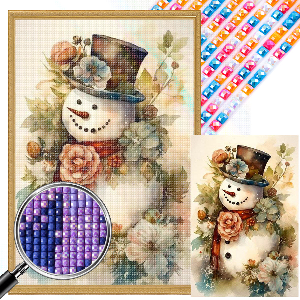 AB Diamond Painting - Full Square - Snowman in costume (40*60CM)
