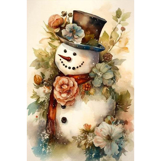 AB Diamond Painting - Full Square - Snowman in costume (40*60CM)