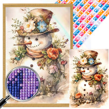 Load image into Gallery viewer, AB Diamond Painting - Full Square - Flowers and snowman (40*60CM)
