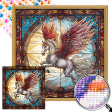 Load image into Gallery viewer, AB Diamond Painting - Full Round - Pegasus stained glass (40*40CM)
