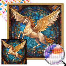 Load image into Gallery viewer, AB Diamond Painting - Full Round - Pegasus stained glass (40*40CM)
