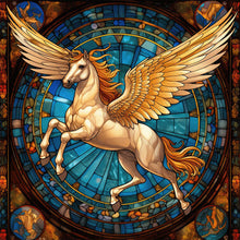 Load image into Gallery viewer, AB Diamond Painting - Full Round - Pegasus stained glass (40*40CM)
