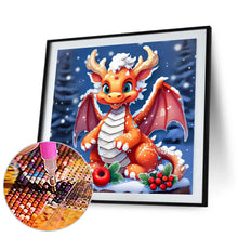 Load image into Gallery viewer, Diamond Painting - Full Round - Little dragon in the snow (30*30CM)
