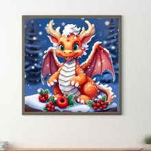 Load image into Gallery viewer, Diamond Painting - Full Round - Little dragon in the snow (30*30CM)
