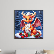 Load image into Gallery viewer, Diamond Painting - Full Round - Little dragon in the snow (30*30CM)
