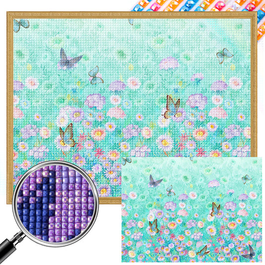 AB Diamond Painting - Full Square - Butterfly on flower bush (30*40CM)