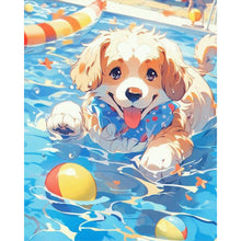 Load image into Gallery viewer, AB Diamond Painting - Full Square - dog swimming (40*50CM)
